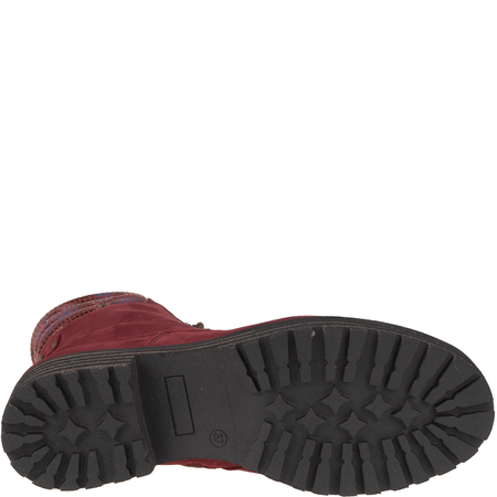 Botki damskie Syrena SST 4064 bordo - skóra naturalna