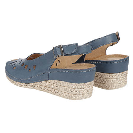 Sandały damskie skórzane Syrena SH 110 granatowe