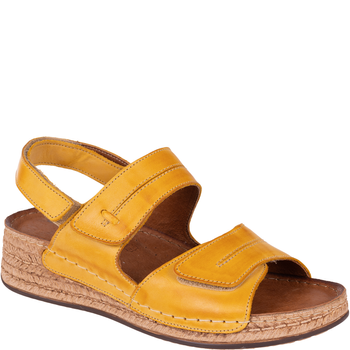 Sandały skórzane damskie marki Syrena SST 993 żółte