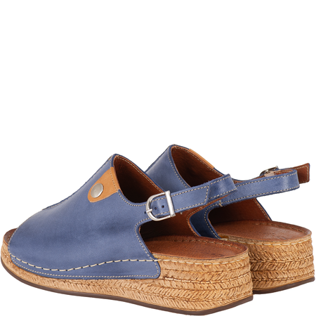 Skórzane sandały damskie marki Syrena SST 987 niebieskie