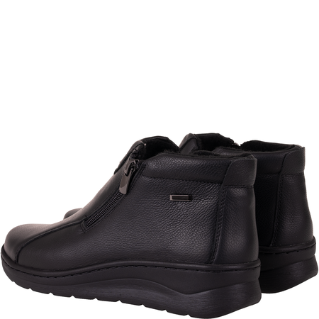 Botki damskie Syrena SH 786 czarne skórzane wygodne tęgość H+