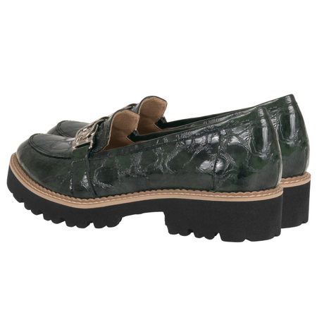 Mokasyny damskie skórzane zielone Syrena SE P263 - komfort i styl