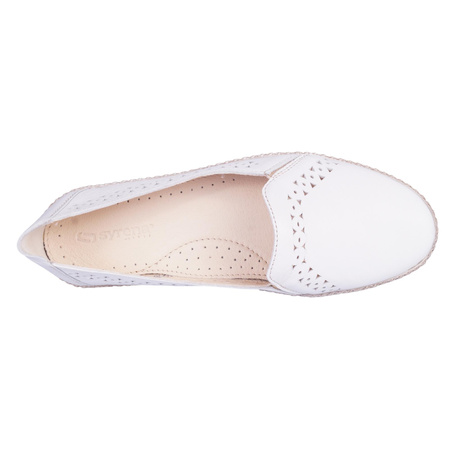 Białe mokasyny damskie ażurowe espadryle marki Syrena SW 220646