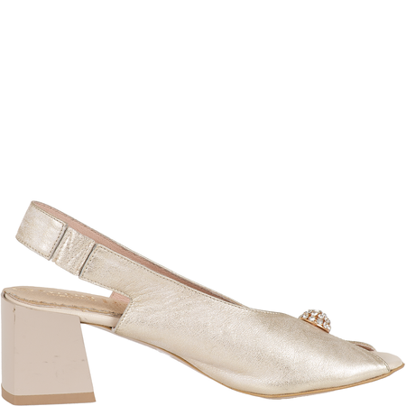 Sandały damskie Syrena SLA 994/C złote, skóra licowa