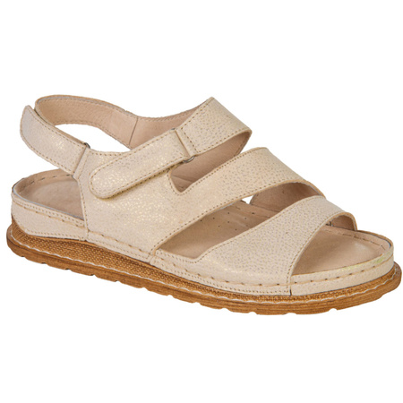 Skórzane sandały damskie marki Syrena SST 936 złote