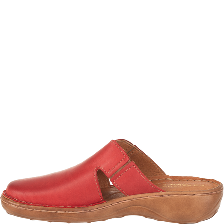 Klapki damskie skórzane Syrena SST 664 w kolorze czerwonym