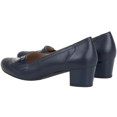 Czółenka na słupku skórzane marki Syrena SE 0203 granatowe