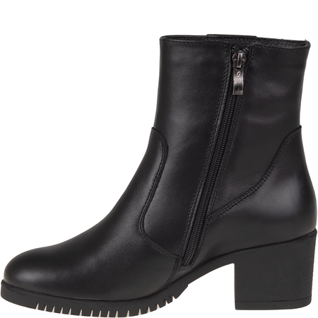 Czarne botki na słupku Syrena SST 4105 - 6 cm obcas