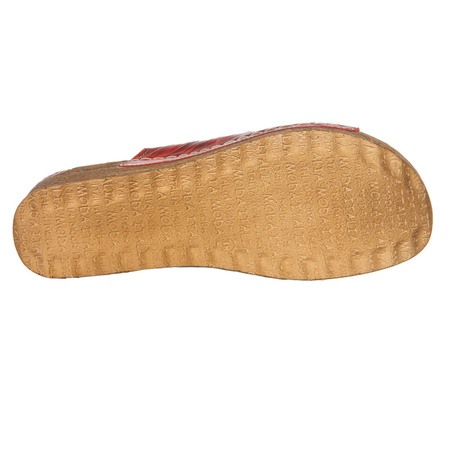 Skórzane sandały damskie Syrena SST 846 czerwone