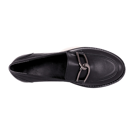 Mokasyny damskie - skóra ekologiczna Excel 466/290 czarne