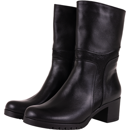 Botki damskie czarne Syrena SE 020A - skóra naturalna licowa