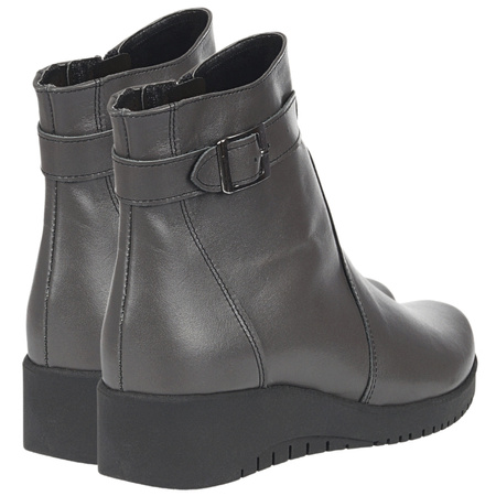 Klasyczne botki skórzane Syrena - model SE 015 B grafit