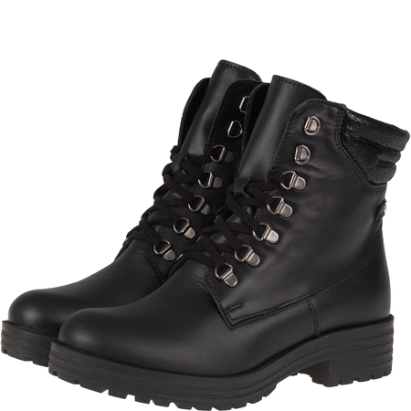 Botki damskie Syrena SST 4064 czarne - skóra naturalna