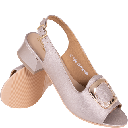 Złote sandały skórzane marki Syrena SGO 1986 vera filo