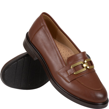 Mokasyny damskie Syrena SE P-287 brązowe, skóra naturalna