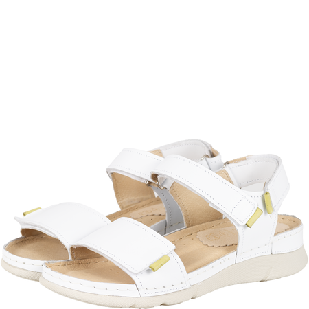 Sandały skórzane damskie marki Syrena SST 990 białe