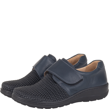 Półbuty damskie na haluksy tęgość H - Syrena SH 382 granat