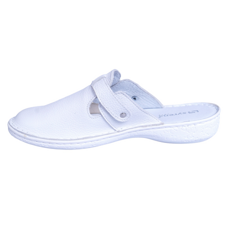 Skórzane komfortowe klapki damskie Syrena SH 264 białe