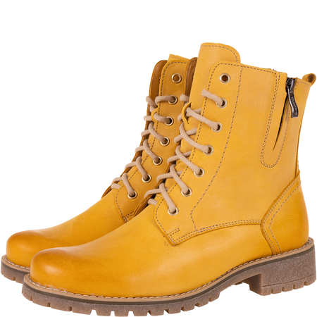 Komfortowe botki damskie skórzane Syrena SST 4038 żółte