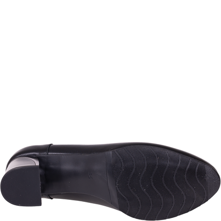 Czółenka na słupku Syrena SE 7146 czarne - skóra naturalna