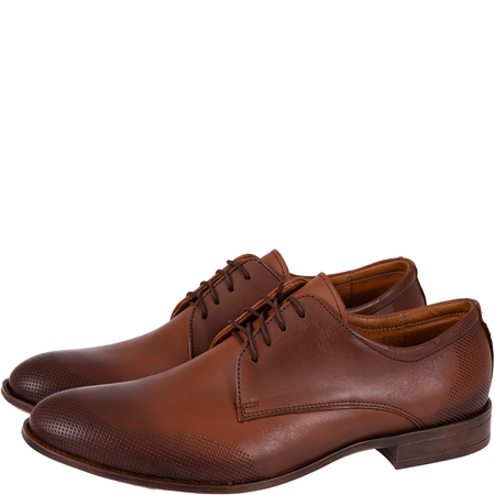 Skórzane półbuty męskie marki Syrena SI 329A-796 brązowe