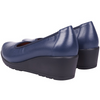 Czółenka damskie na koturnie skórzane Syrena SWB 026 granatowe