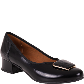 Czółenka damskie Syrena SGO 2094 czarne skóra licowa