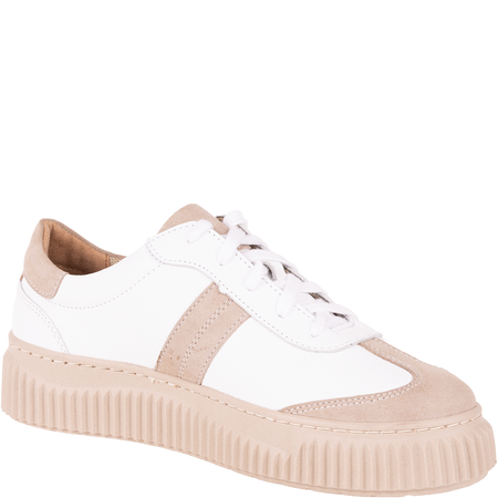 Półbuty Syrena SGO 2061 biało-beżowe - skórzane, stylowe