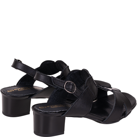 Sandały damskie Syrena SWB 564 czarne skórzane tęgość H