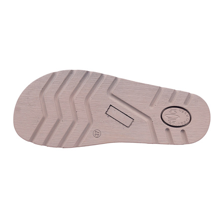 Komfortowe klapki damskie wsuwane skóra naturalna SYRENA SBB 1271 Samuel cappuccino