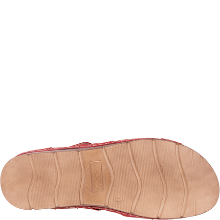 Klapki skórzane damskie marki Syrena SST 908/K czerwone