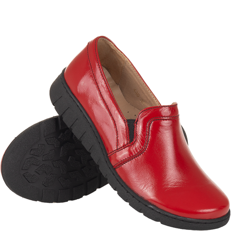 Półbuty Syrena SH 430 czerwone - komfortowe obuwie damskie