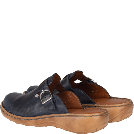 Klapki damskie skórzane zakryte Syrena SST 665 granatowe