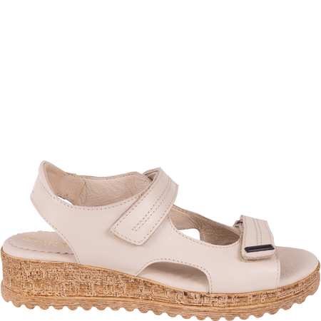 Syrena SWB 560 beżowe sandały damskie - skórzane, wygodne