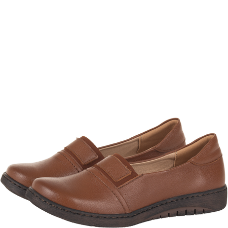 Półbuty damskie wsuwane skórzane Syrena SE 0030 brązowe