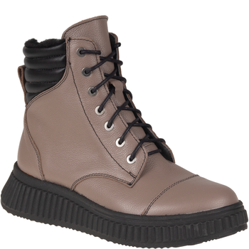 Skórzane botki damskie Syrena SH 599 khaki - skóra naturalna
