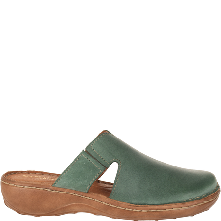 Klapki damskie skórzane Syrena SST 664 w kolorze zielonym