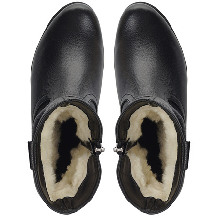 Czarne botki damskie skórzane - Syrena SE B-136