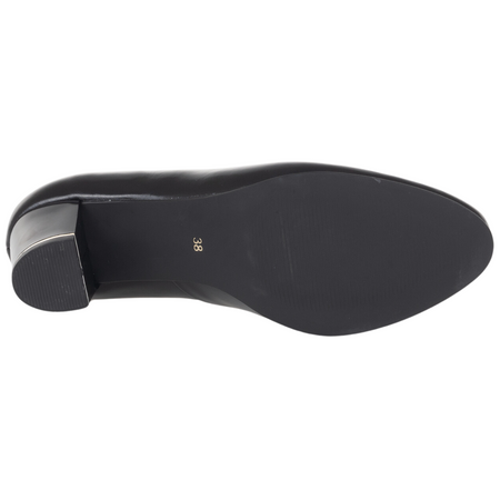 Czółenka na słupku Syrena SWB 175 czarne - skóra naturalna