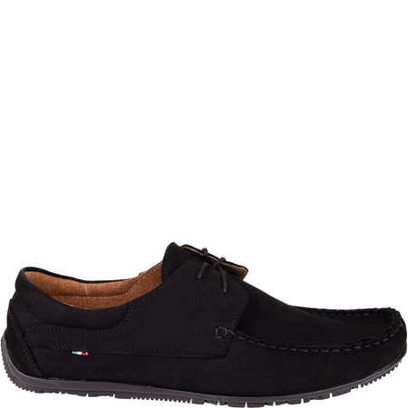 Mokasyny męskie Syrena SI 361A-136-2 czarne zamszowe