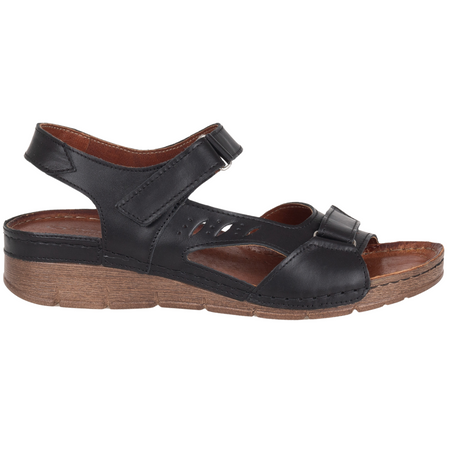 Sandały skórzane damskie Syrena SST 907 czarne