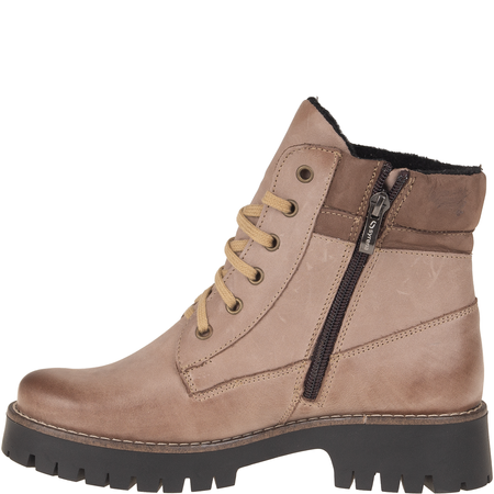 Botki damskie Syrena SST 4103 cappuccino - skóra naturalna