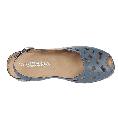 Sandały damskie skórzane Syrena SH 110 granatowe