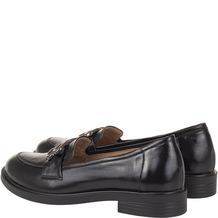 Skórzane mokasyny damskie Syrena SE 293 czarny naplak