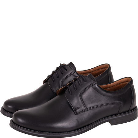 Skórzane półbuty męskie marki Syrena SI 424-459-2 czarne