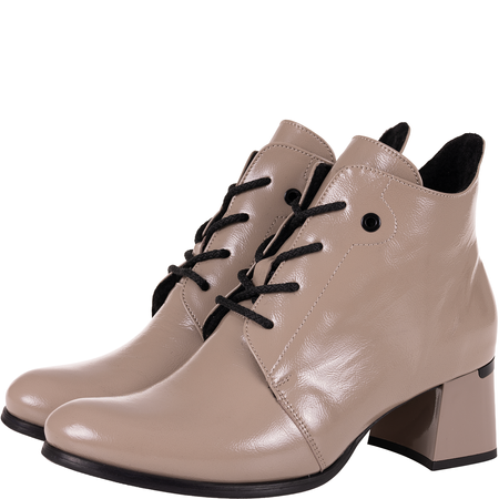 Czółenka skórzane Syrena SPU B-281 cappuccino lakierowane