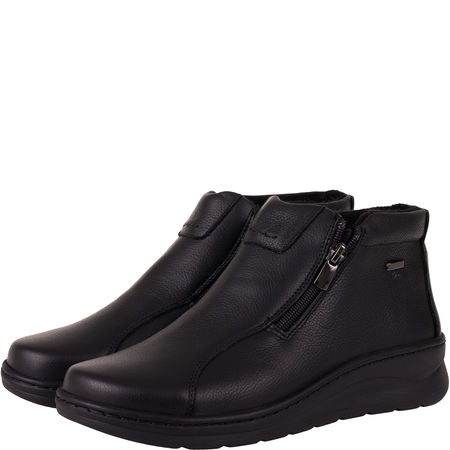 Botki damskie Syrena SH 786 czarne skórzane wygodne tęgość H+