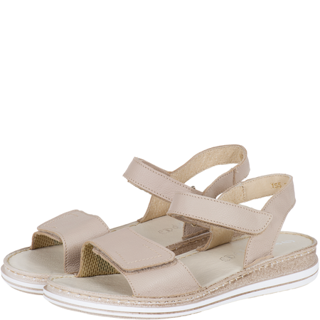 Skórzane sandały damskie ecru marki Syrena SH 155