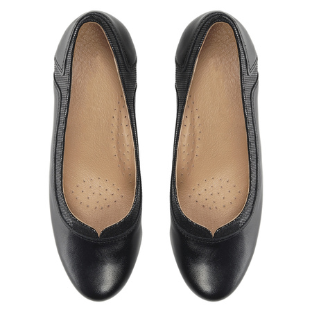 Czółenka damskie skórzane czarne marki Syrena