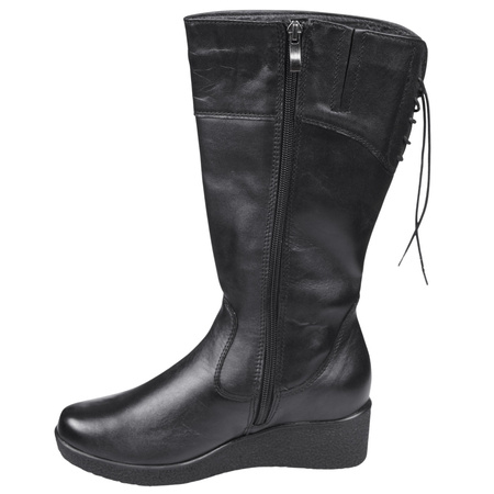 Kozaki damskie na koturnie Syrena K-227 czarne